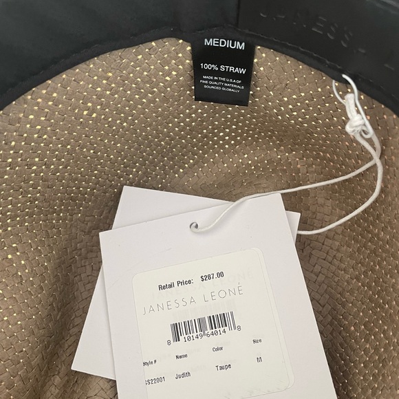 NWT Janessa Leone Judith Hat in Taupe - Picture 5 of 6